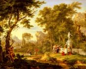 A classical landscape with the Worship of Bacchus - 让·范·惠桑